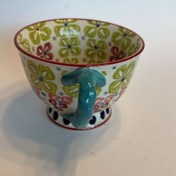 Anthropologie Elka Floral Twist Pedestal Cup Mug - Picture 3 of 10